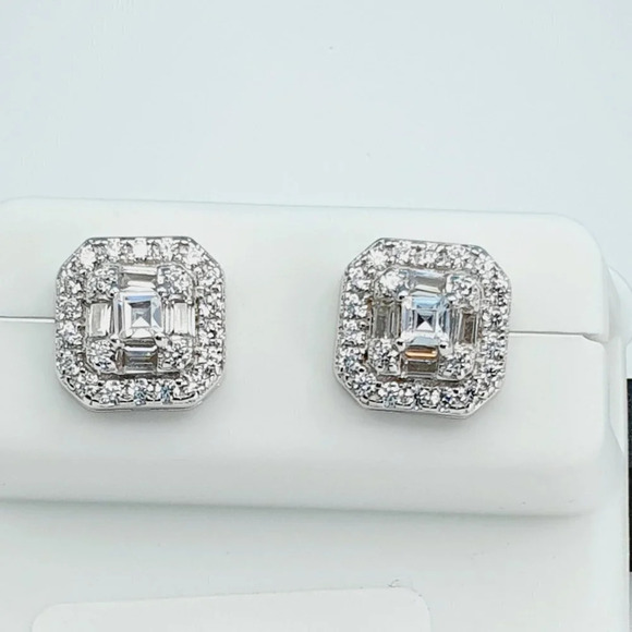 "925 Sterling Silver Cubic Zirconia Earrings, UU1P6A6101 - Picture 3 of 10